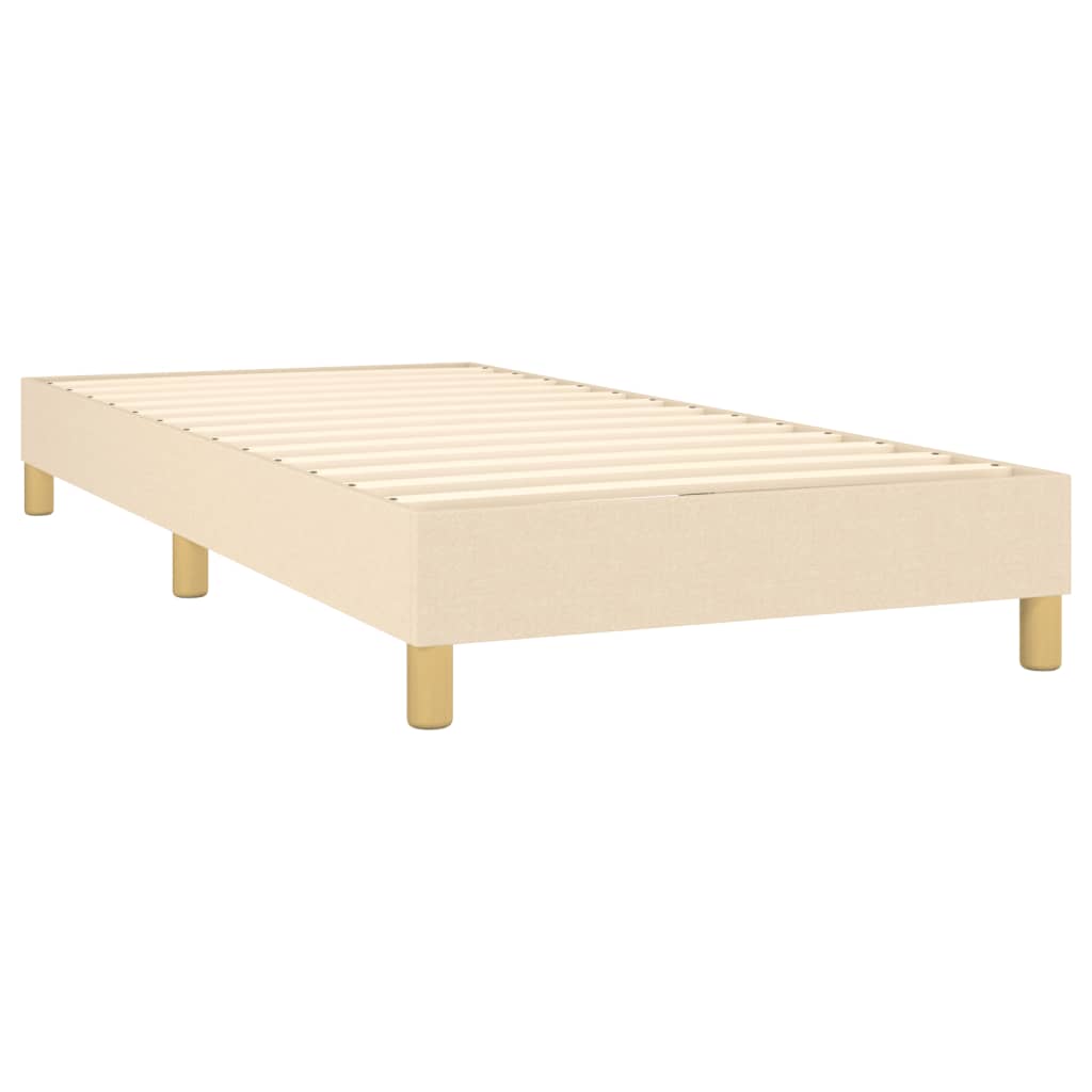 vidaXL Sommier à lattes de lit avec matelas Crème 100x200 cm Tissu