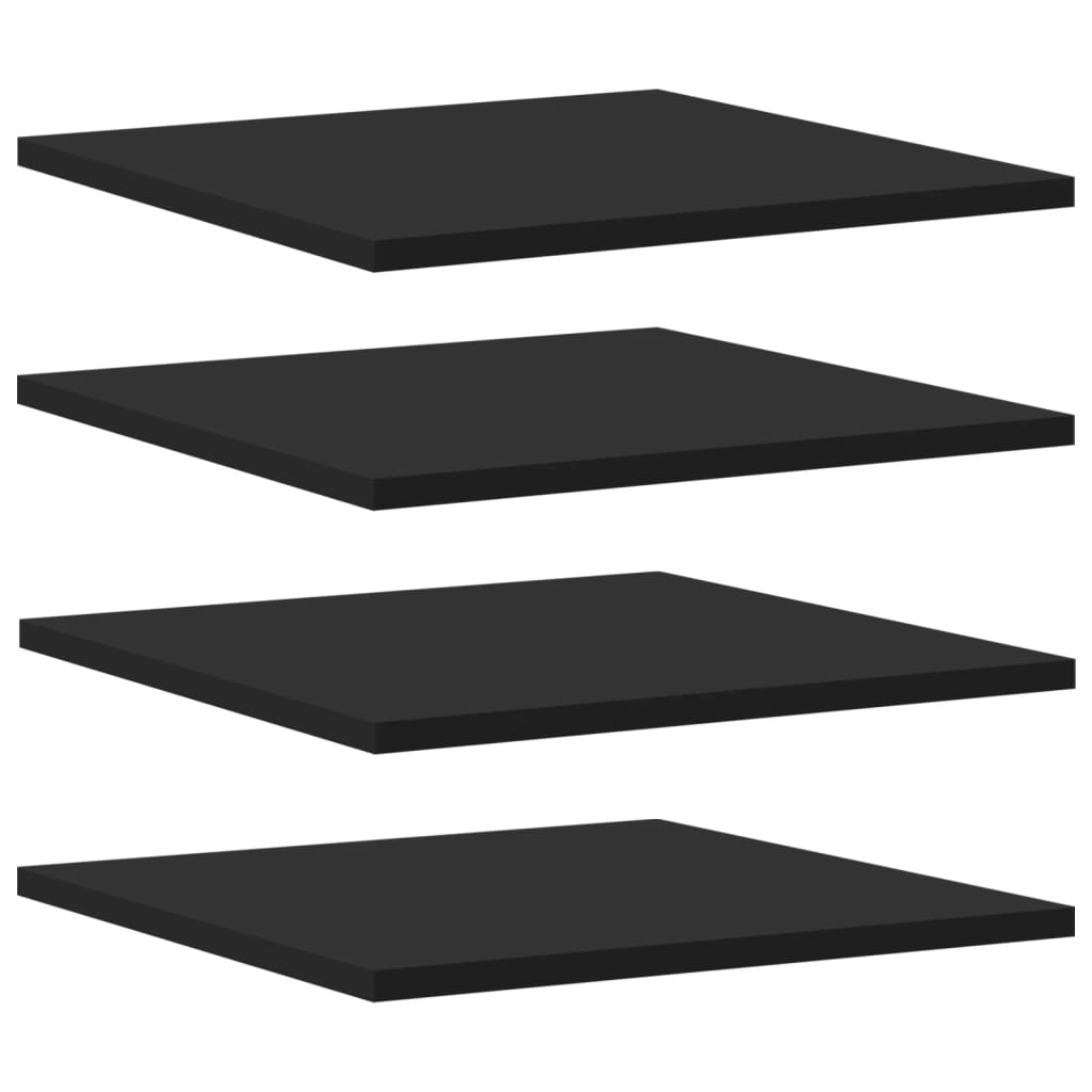 vidaXL Panneaux de bibliothèque 4 pcs Noir 40x40x1,5 cm Aggloméré