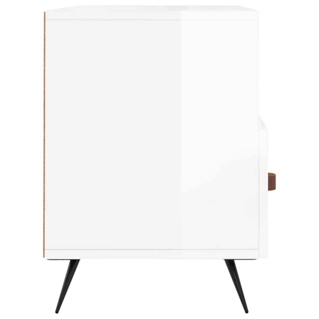 vidaXL Meuble TV Blanc brillant 102x36x50 cm Bois d'ingénierie