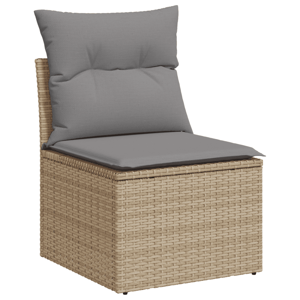 vidaXL Salon de jardin avec coussins 7 pcs beige résine tressée