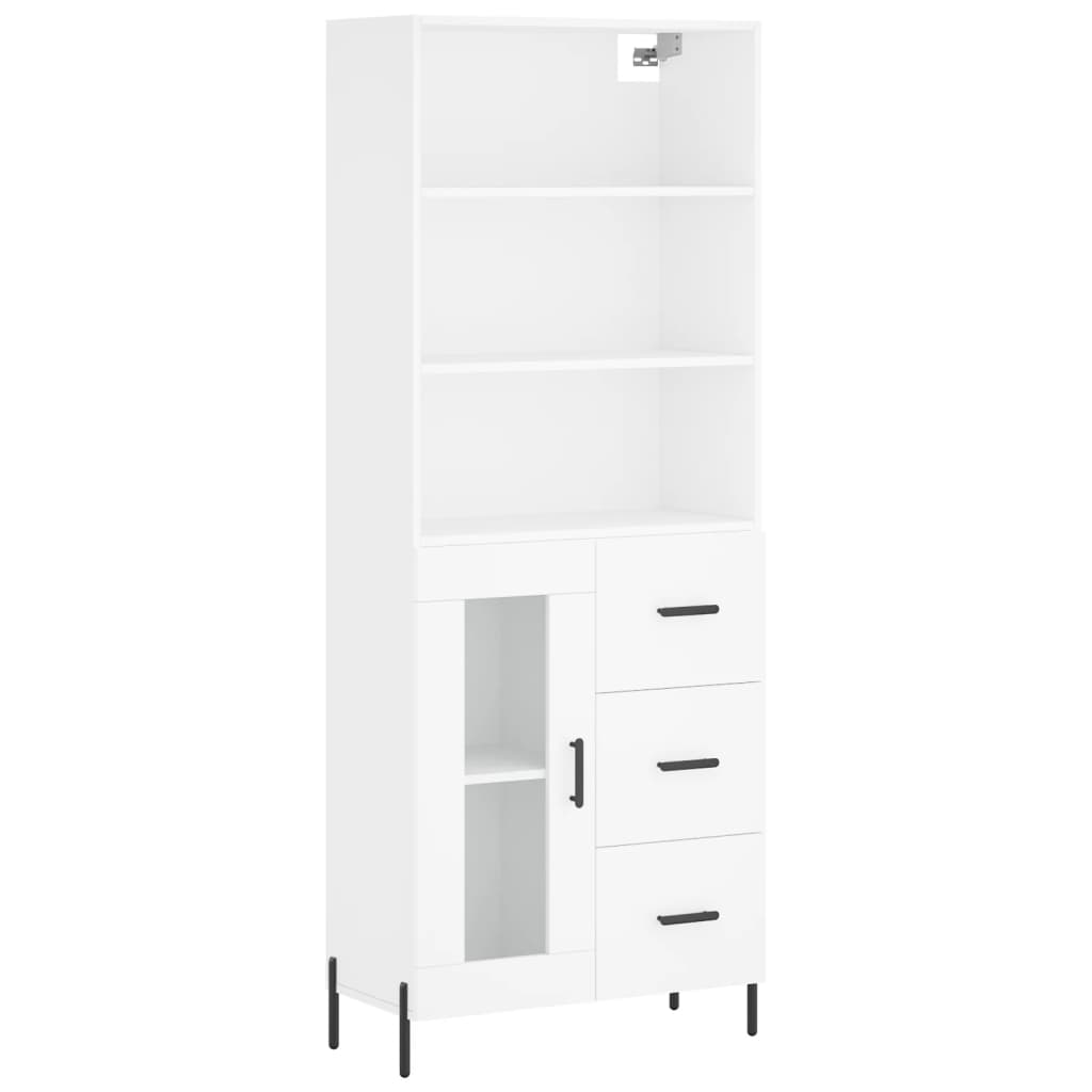 vidaXL Buffet haut Blanc 69,5x34x180 cm Bois d'ingénierie