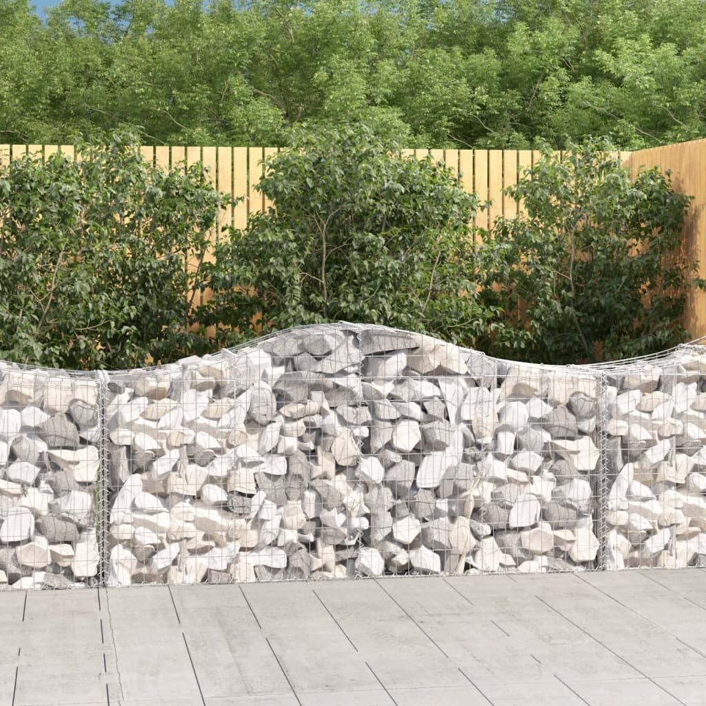 vidaXL Paniers à gabions arqués 15 pcs 200x50x80/100 cm Fer galvanisé