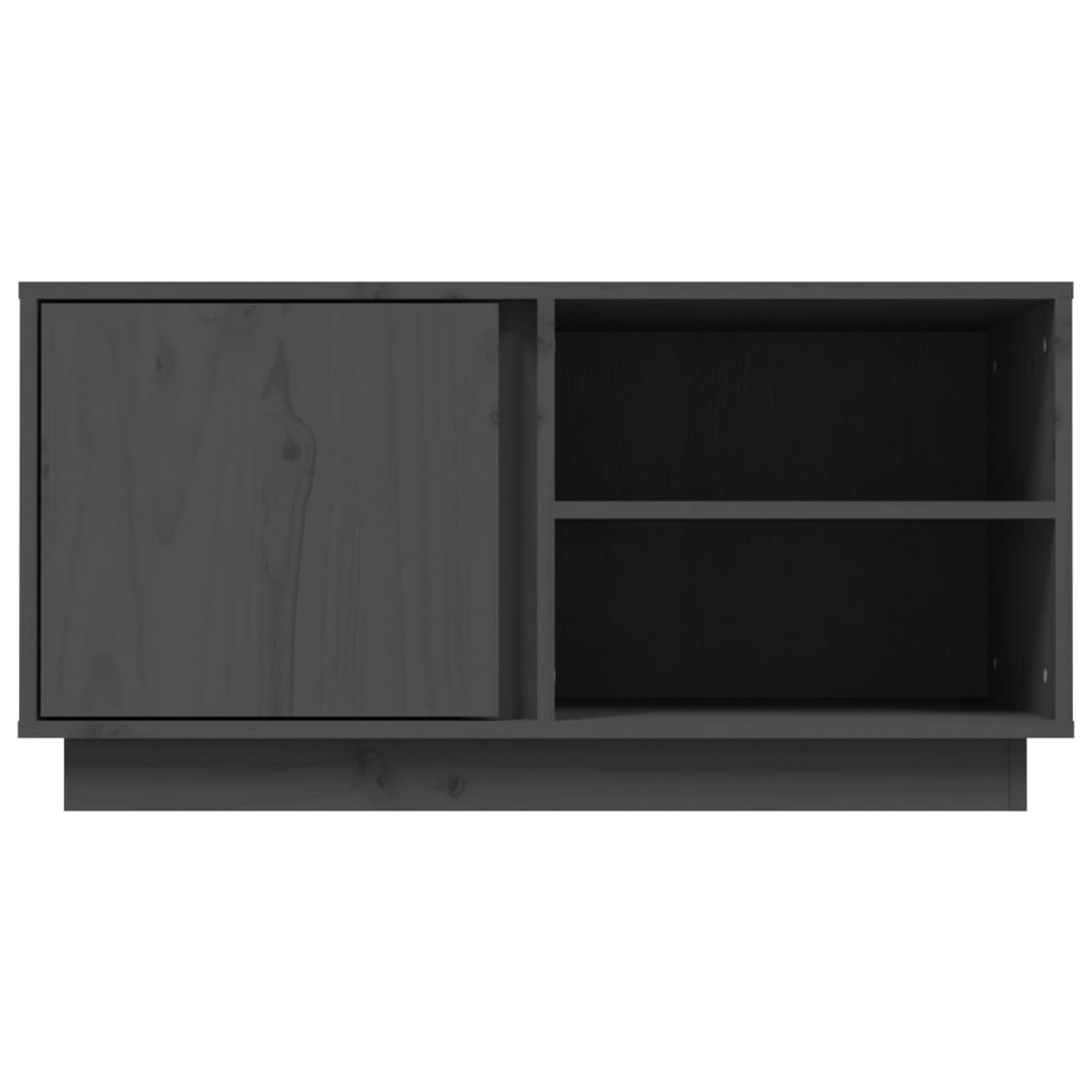 vidaXL Meuble TV Gris 80x35x40,5 cm Bois de pin massif