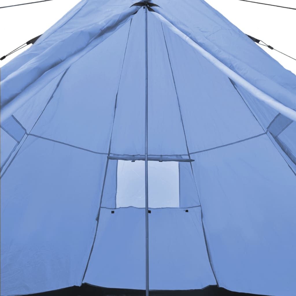 vidaXL Tente de Camping 4 Personnes Bleu Marine Bleu Clair Randonnée Voyage