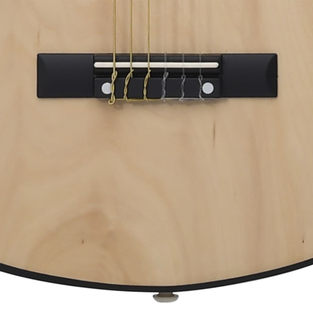 HOMCOM HOMCOM Guitare classique acoustique 6 cordes de rechange, 3 palettes  et 1 accordeur inclus dim. 101L x 37l x 9H cm bois pas cher 