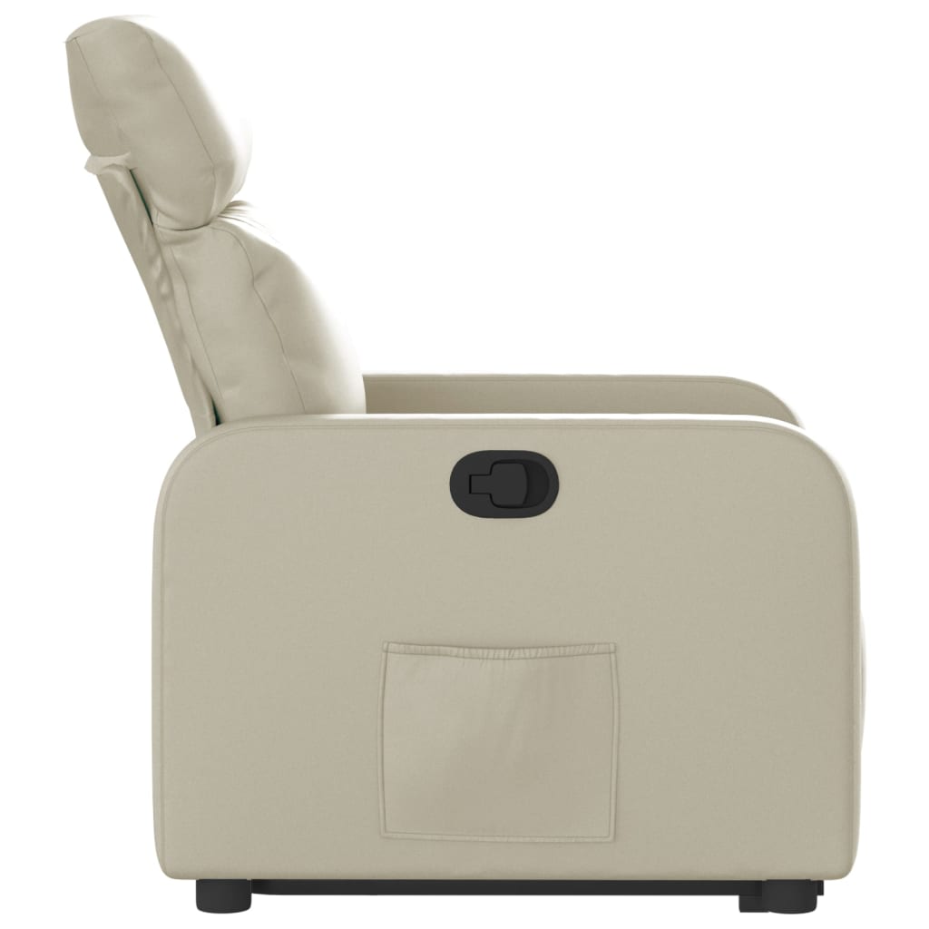 vidaXL Fauteuil inclinable Crème Similicuir