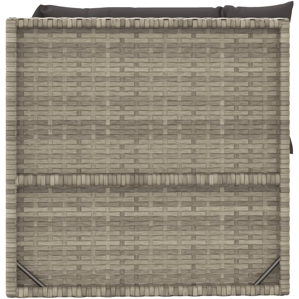 vidaXL Salon de jardin 4 pcs avec coussins Gris Résine tressée