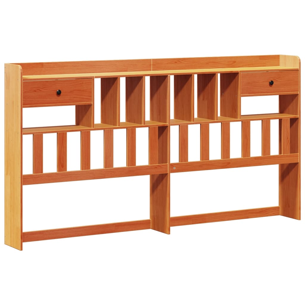 vidaXL Lit bibliothèque sans matelas cire marron 200x200 cm pin massif