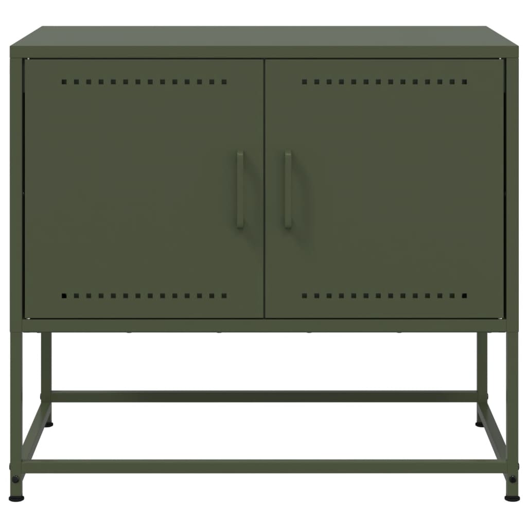 vidaXL Meuble TV vert olive 68,5x39x60,5 cm acier