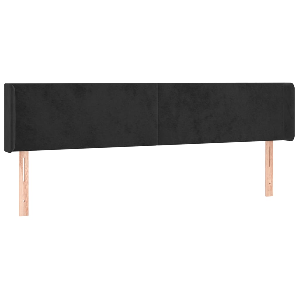 vidaXL Tête de lit à LED Noir 203x16x78/88 cm Velours