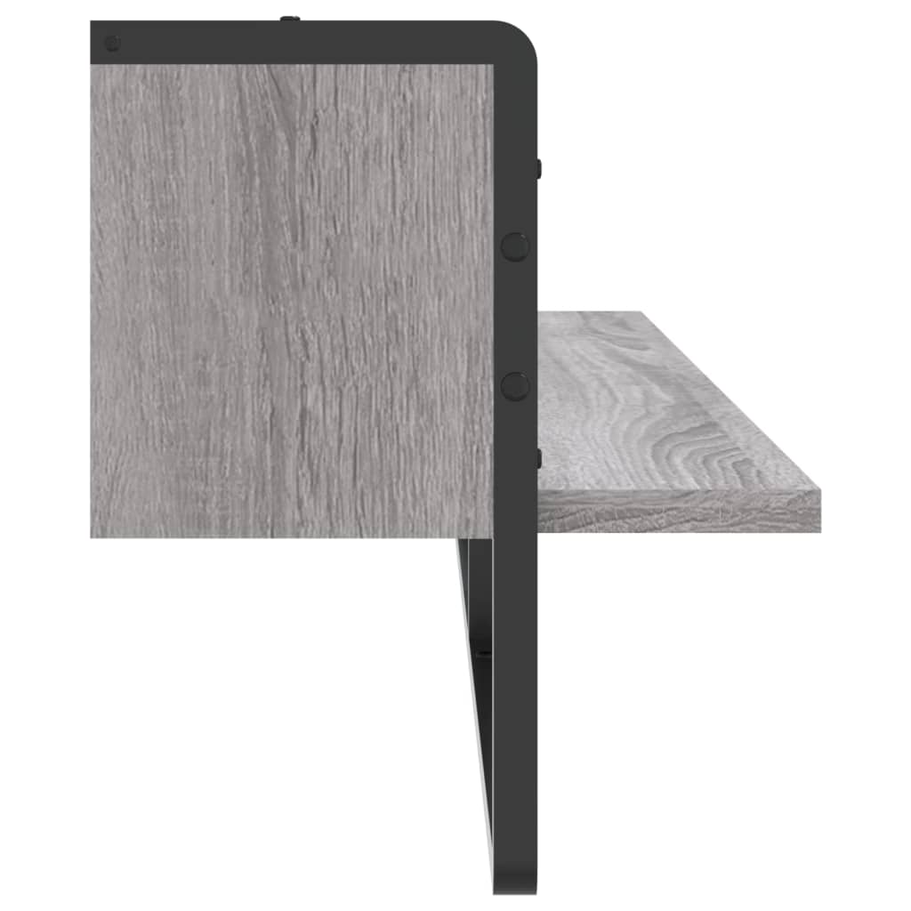 vidaXL Étagère murale avec barre sonoma gris 100x25x30 cm