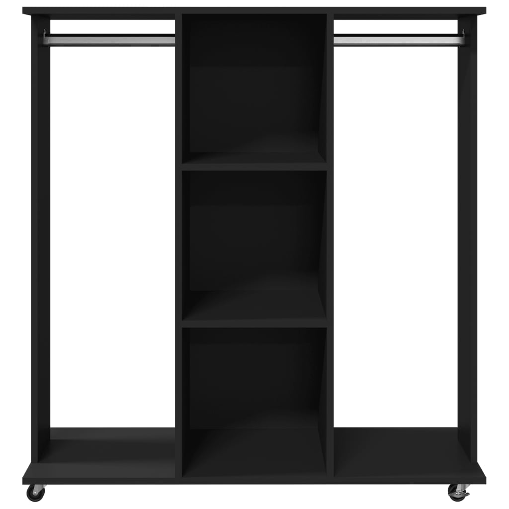 vidaXL Garde-robe avec roues noir 102x38x110 cm bois d'ingénierie