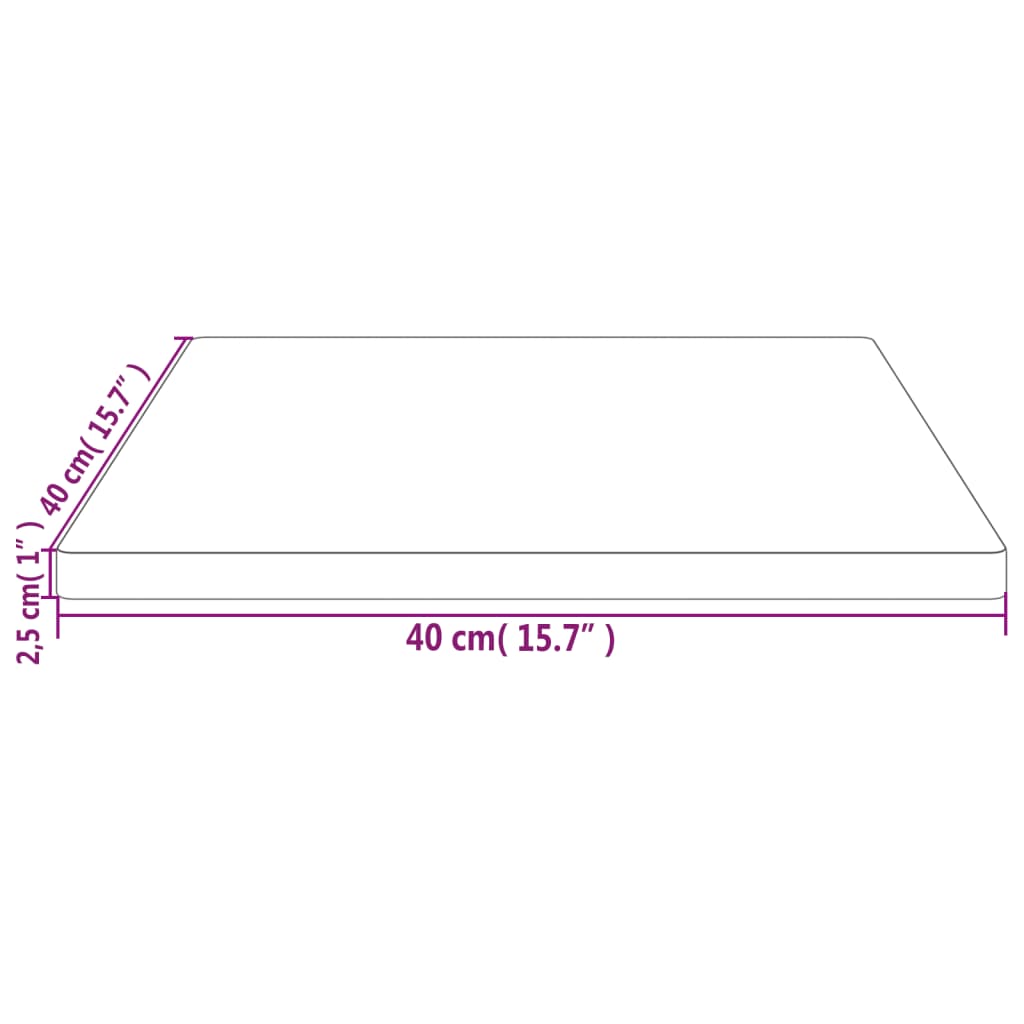 vidaXL Dessus de table 40x40x2,5 cm bois de pin massif