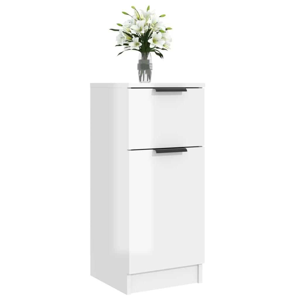 vidaXL Buffet Blanc brillant 30x30x70 cm Bois d'ingénierie