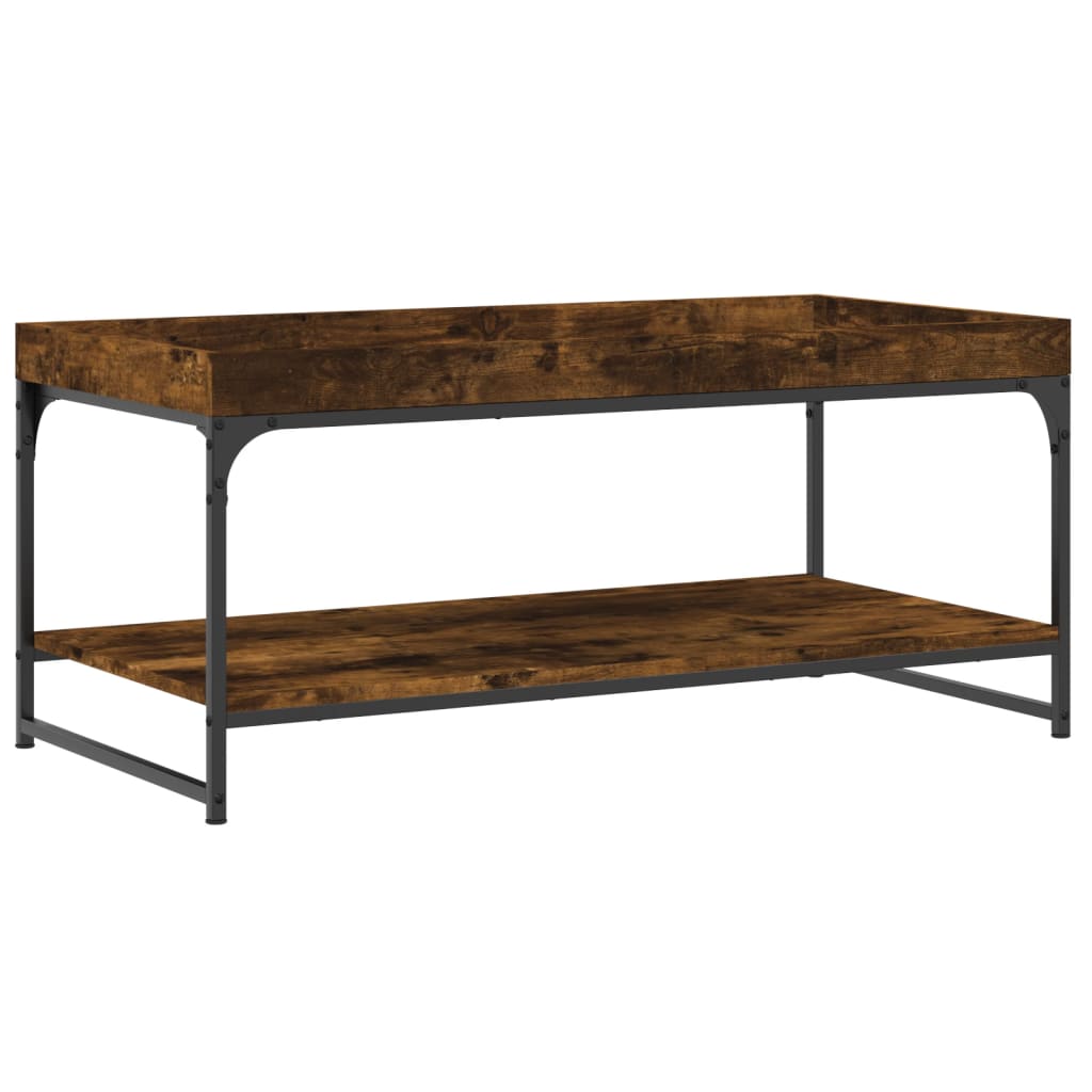 vidaXL Table basse chêne fumé 100x49x45 cm bois d'ingénierie