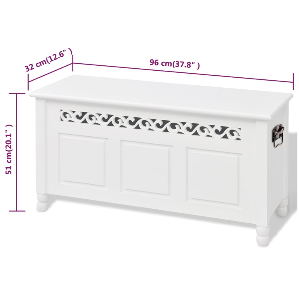 vidaXL Banc de rangement en style baroque PFDM blanc