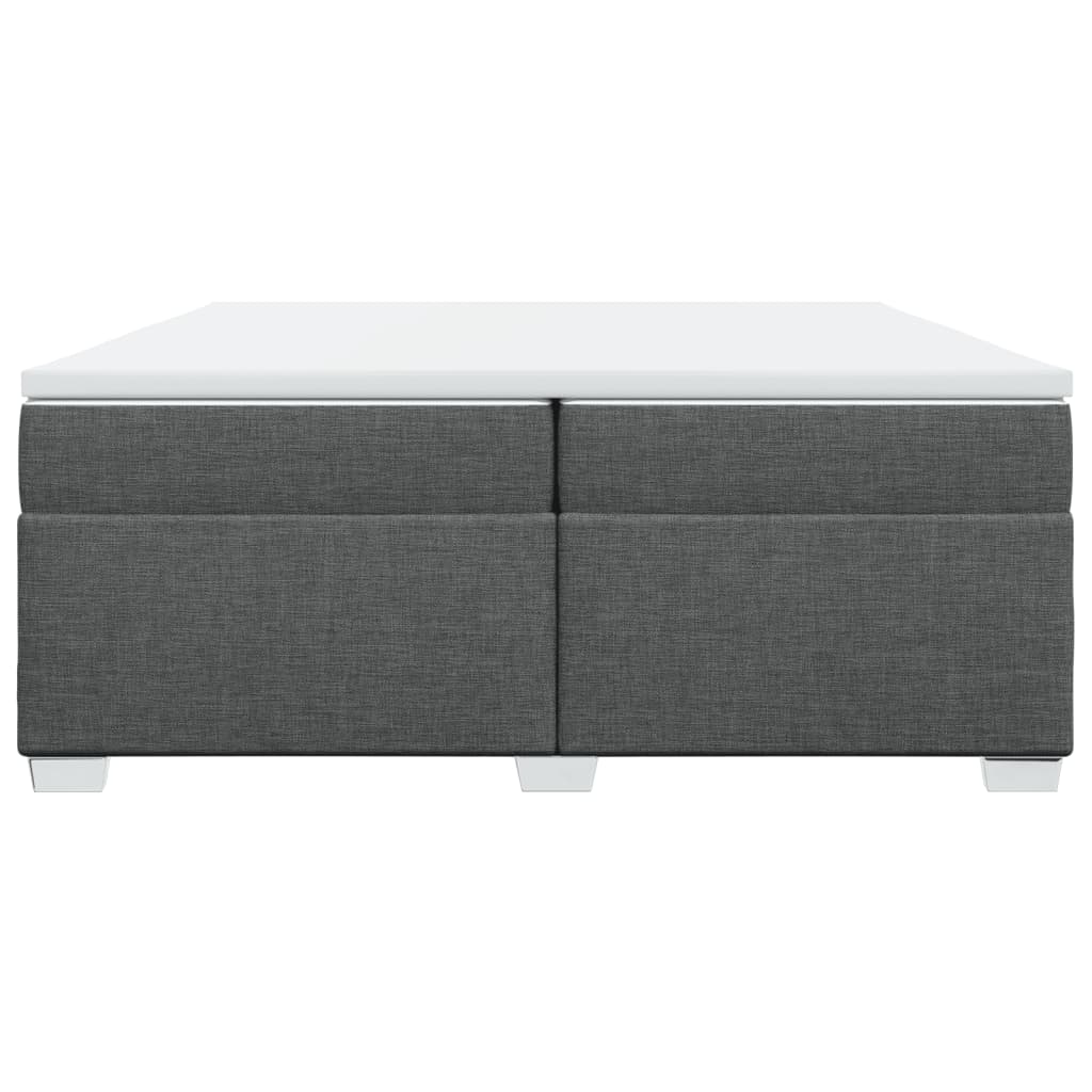 vidaXL Sommier à lattes de lit avec matelas Gris foncé 200x200cm Tissu