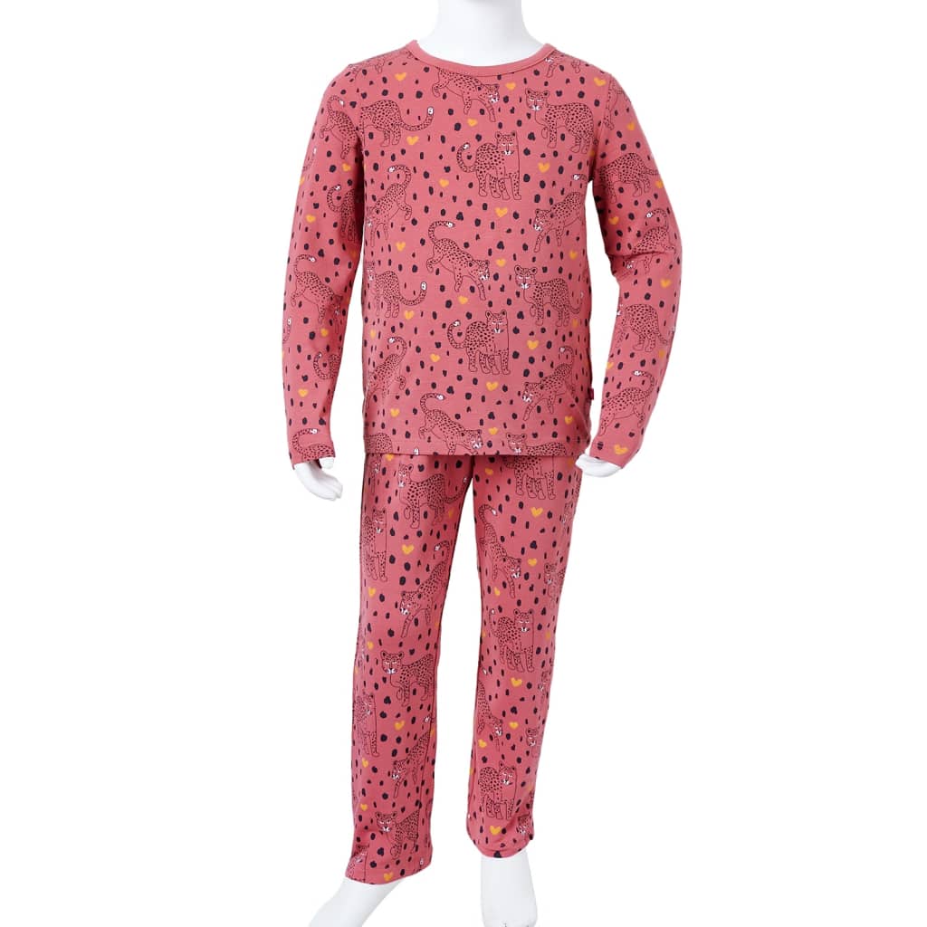 Pyjamas enfants à manches longues rose ancien 104