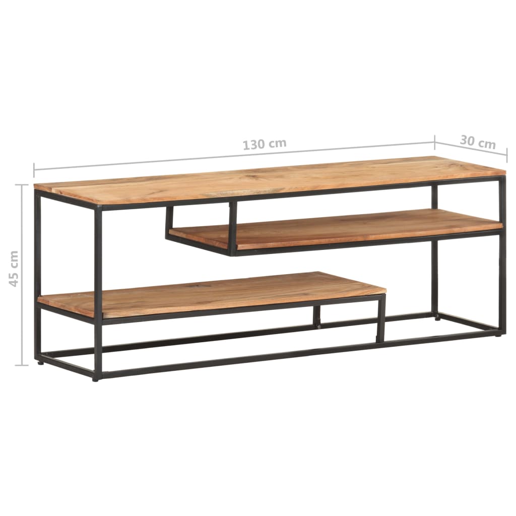 vidaXL Meuble TV 130x30x45 cm Bois d'acacia massif