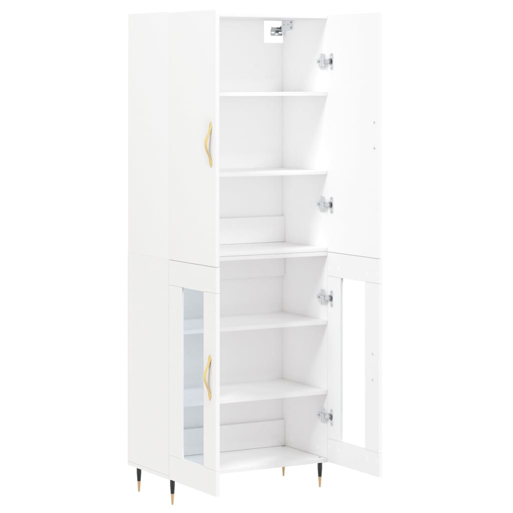 vidaXL Buffet haut Blanc 69,5x34x180 cm Bois d'ingénierie