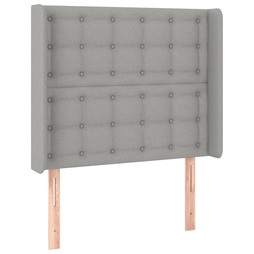 vidaXL Tête de lit à LED Gris clair 103x16x118/128 cm Tissu