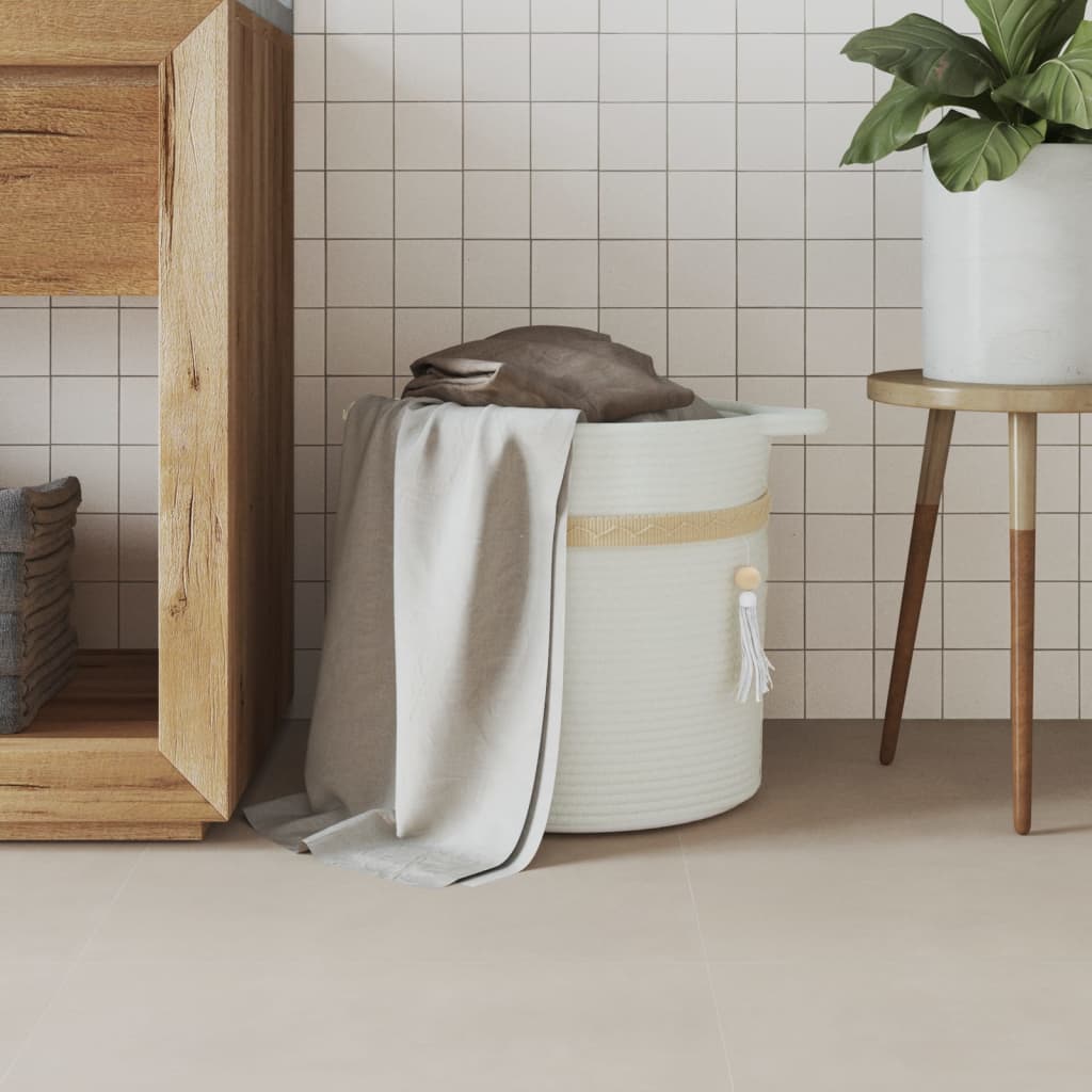 vidaXL Panier de rangement blanc Ø38x36 cm coton