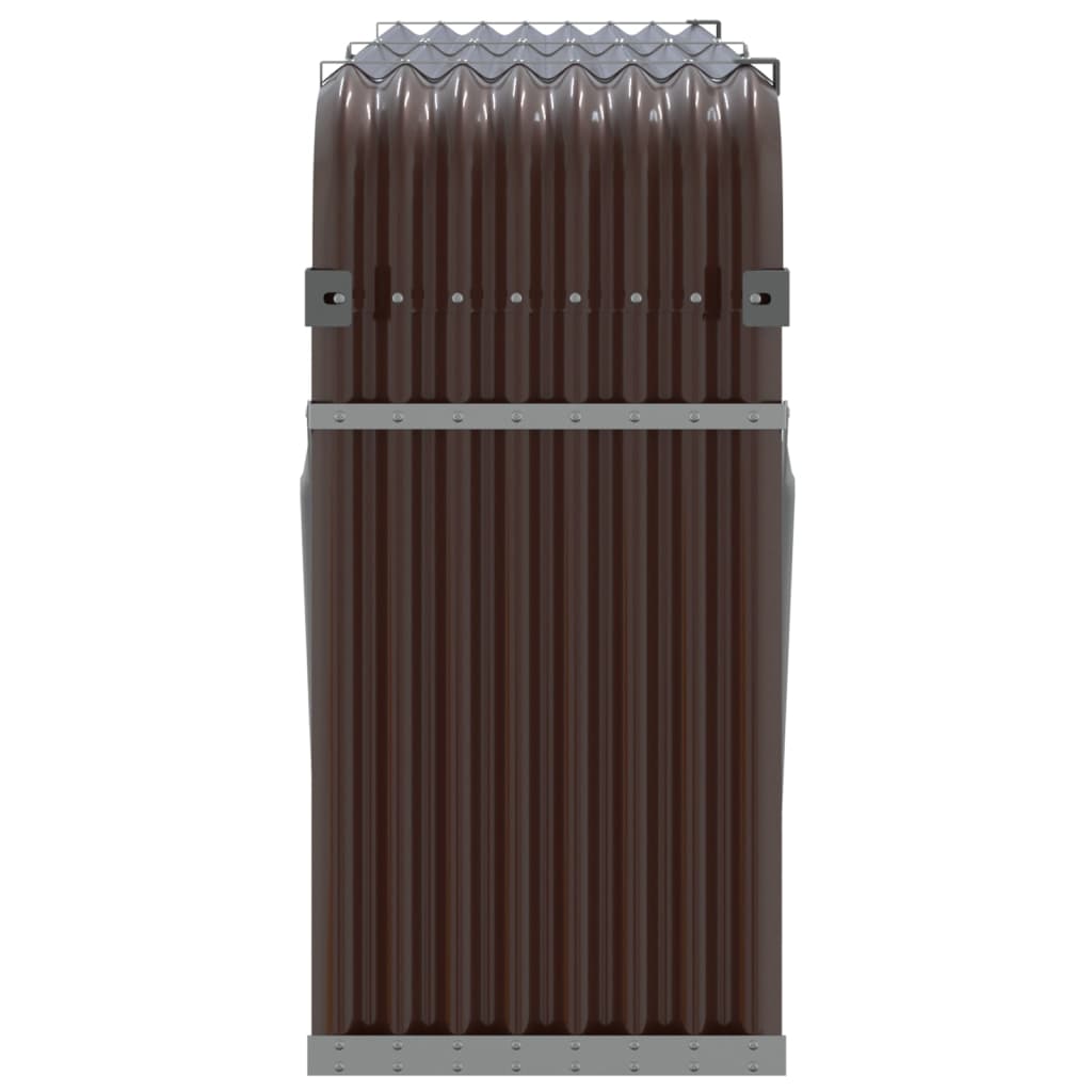 vidaXL Porte-bûches marron 180x45x100 cm acier galvanisé