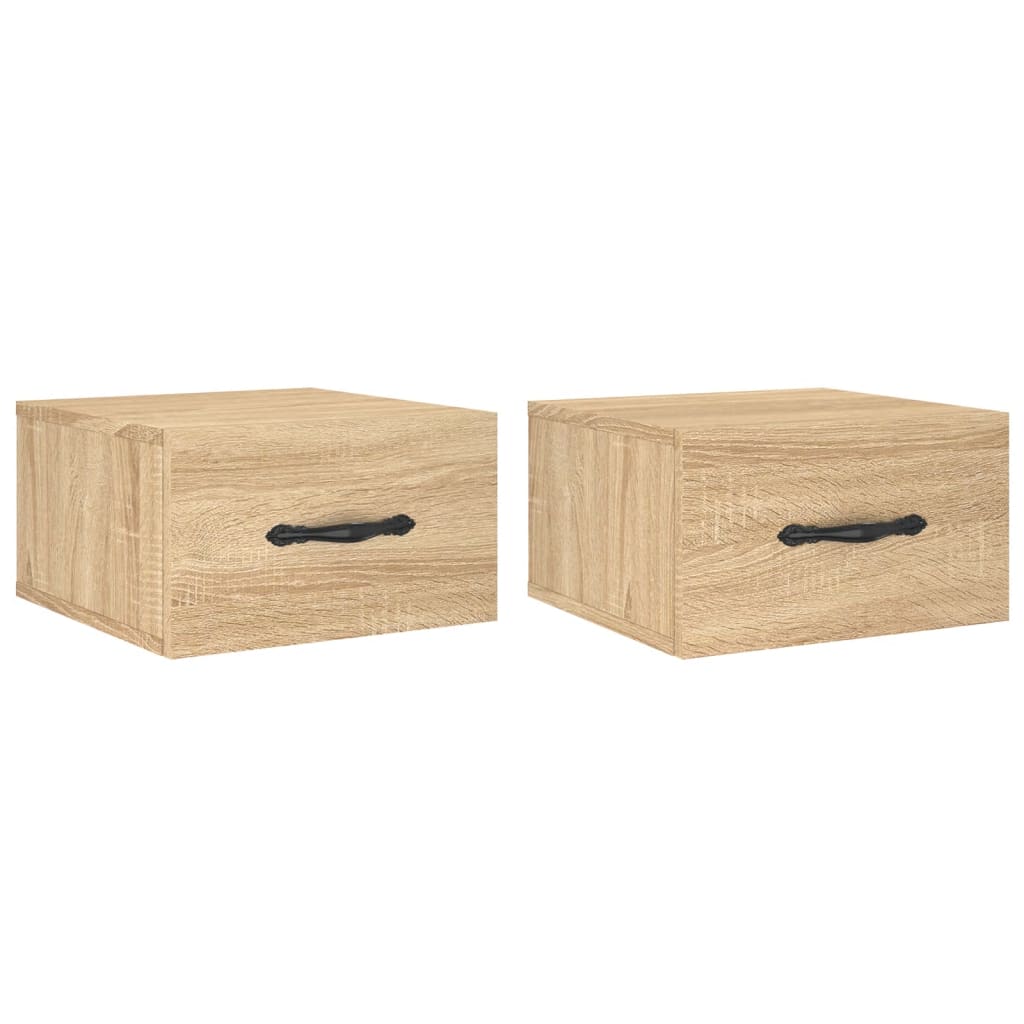 vidaXL Tables de chevet murales 2 pcs chêne sonoma 35x35x20 cm