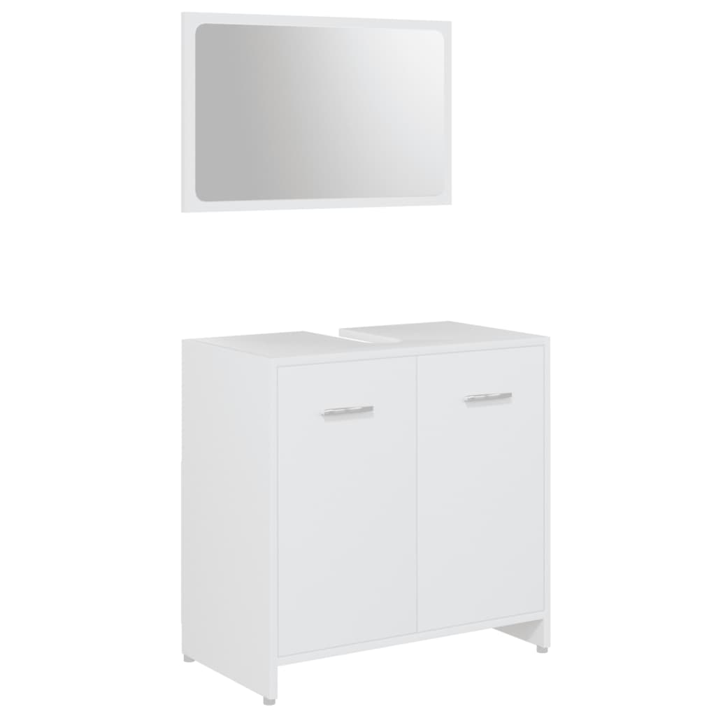 vidaXL Ensemble de meubles de salle de bain 3pcs Blanc Bois ingénierie