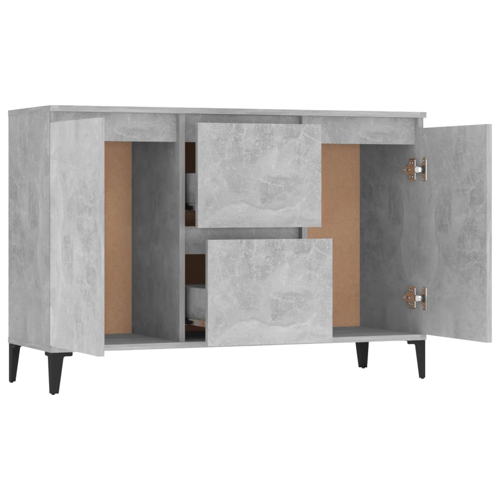 vidaXL Buffet gris béton 104x35x70 cm bois d'ingénierie