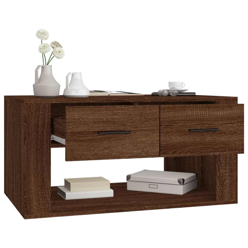 vidaXL Table basse Chêne marron 80x50x40 cm Bois d'ingénierie