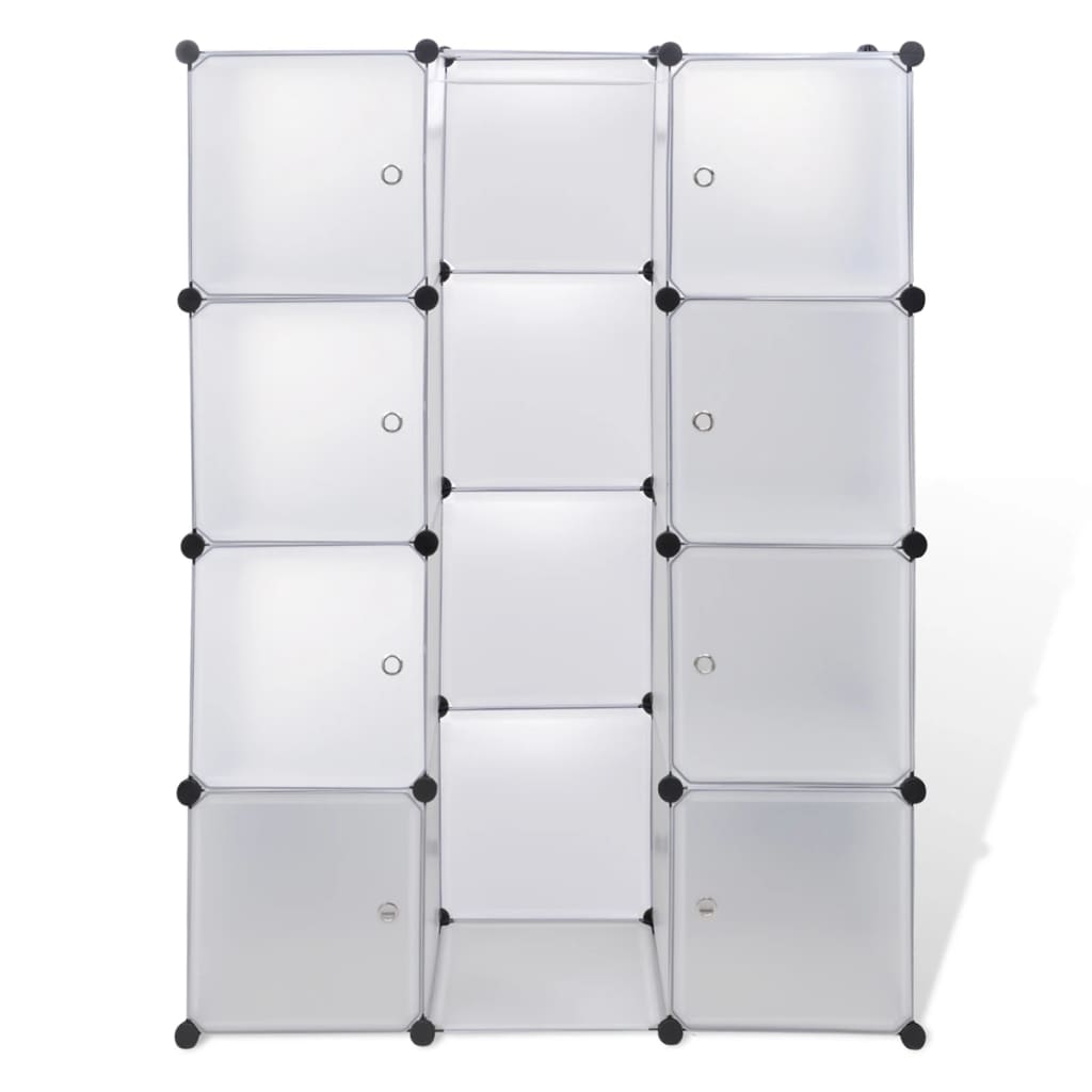 vidaXL Armoire modulaire 9 compartiments 37x115x150 cm blanc