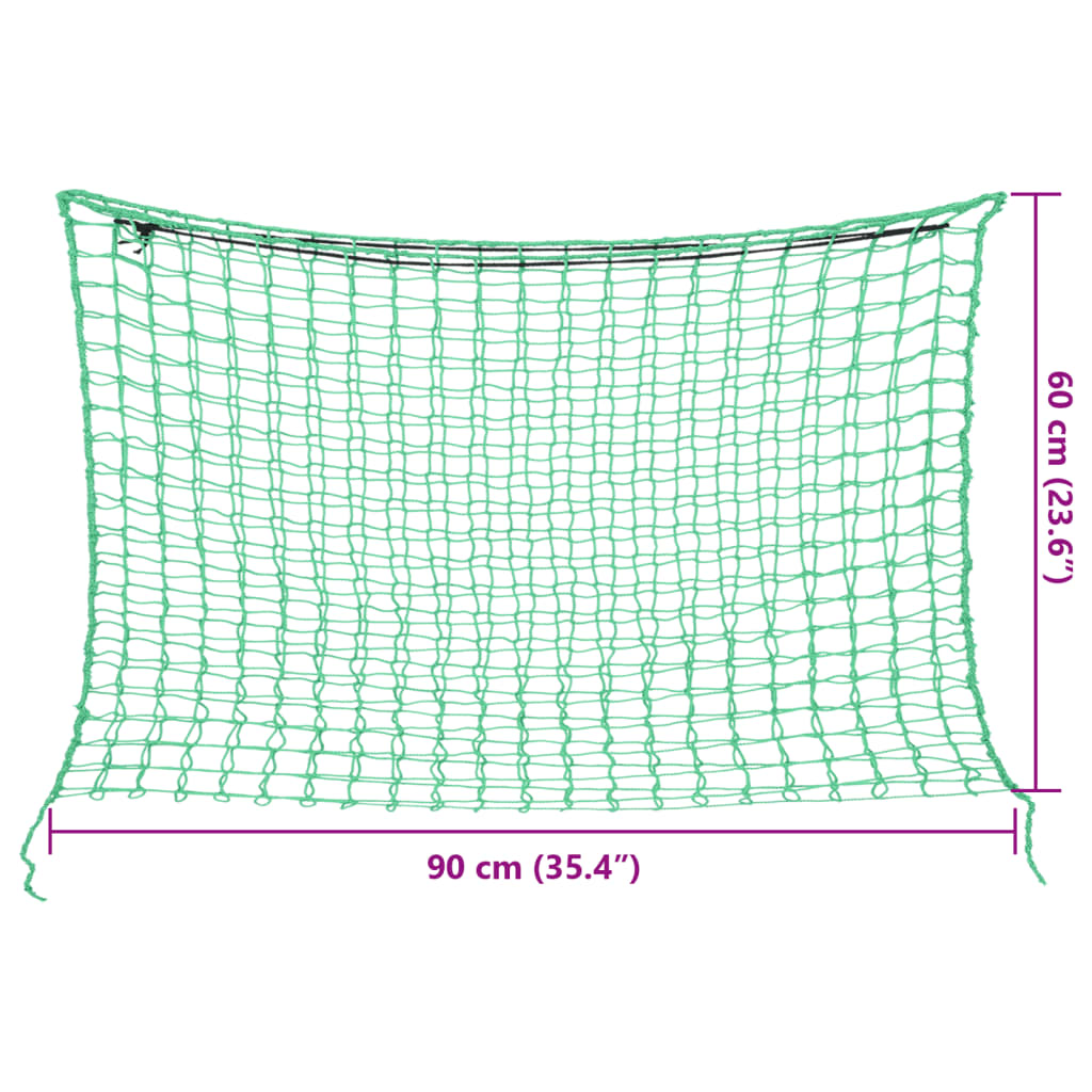 vidaXL Filets à foin 2 pcs rectangulaire vert 90x60 cm PP