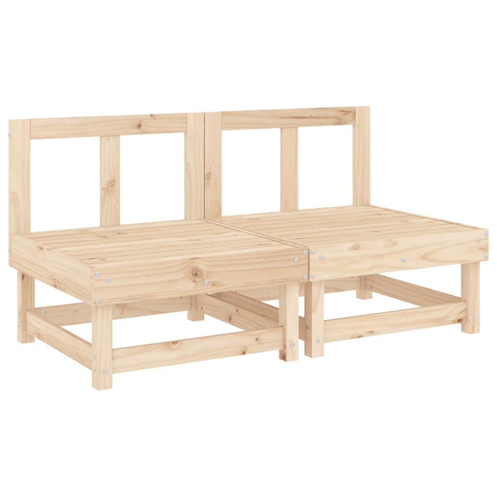 vidaXL Canapés centraux avec coussins 2 pcs bois de pin massif