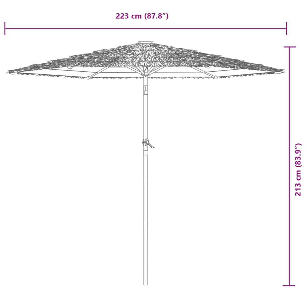 vidaXL Parasol de jardin avec LED et mât en acier marron 223x223x213cm