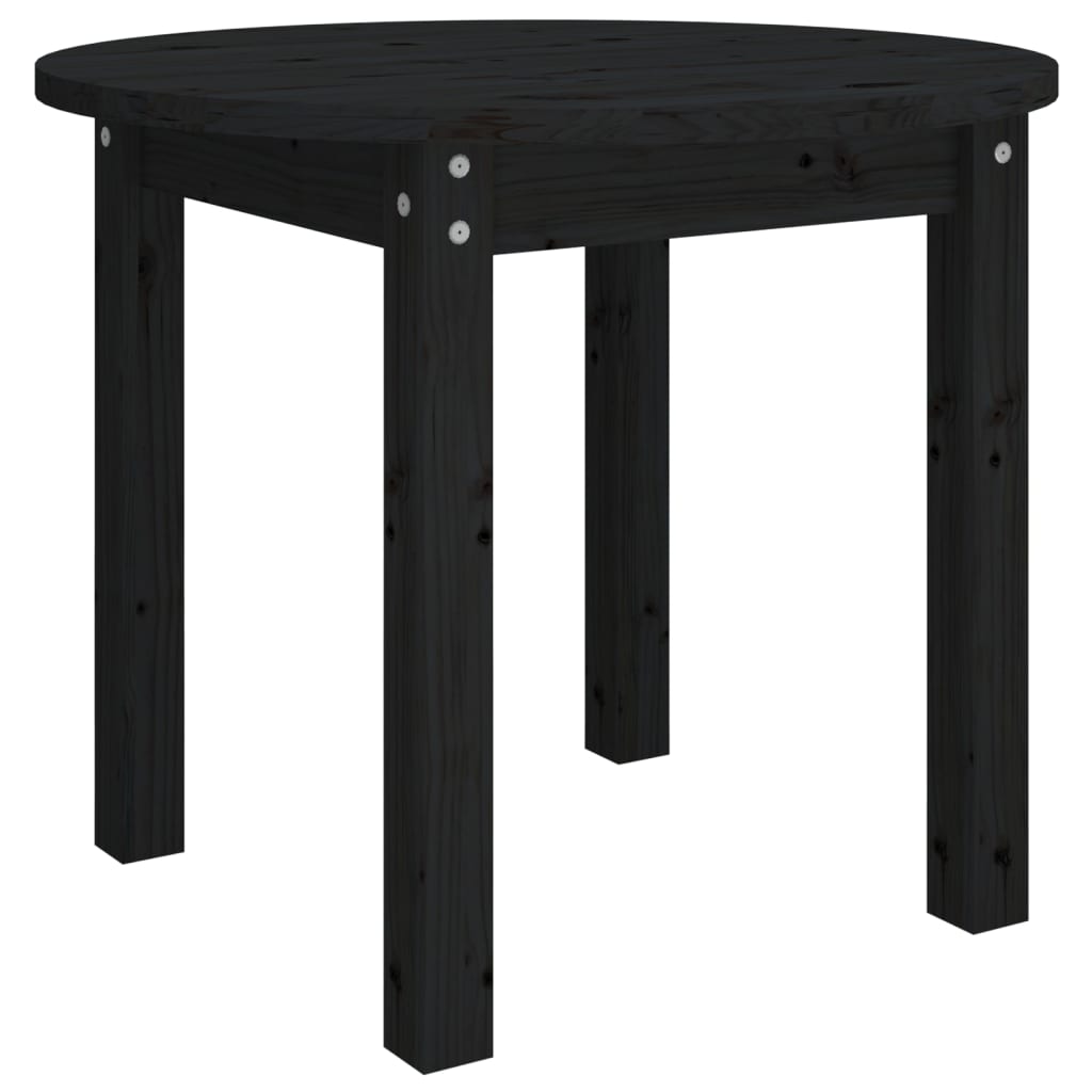 vidaXL Table basse Noir Ø 55x45 cm Bois massif de pin