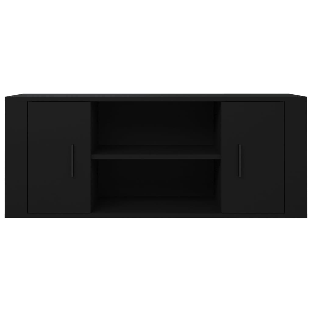 vidaXL Meuble TV Noir 100x35x40 cm Bois d'ingénierie