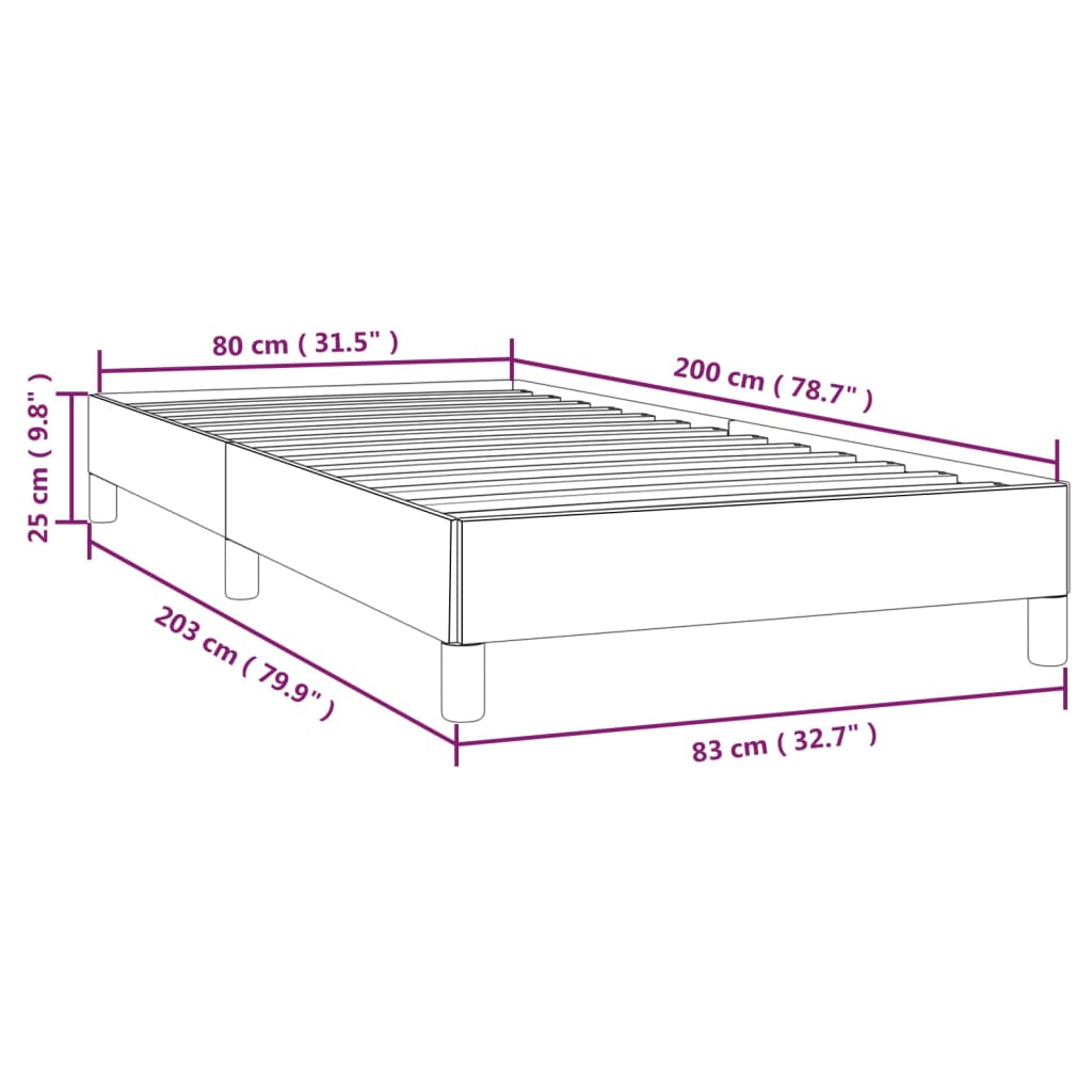 vidaXL Cadre de lit sans matelas gris clair 80x200 cm tissu