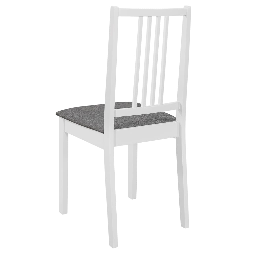 vidaXL Chaises à manger avec coussins lot de 4 blanc bois solide