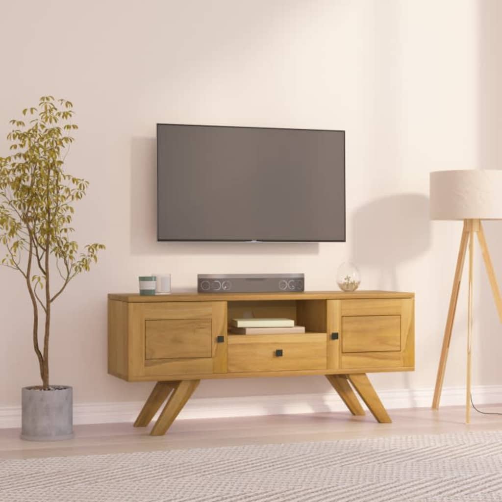 vidaXL Meuble TV 110x30x50 cm Bois de teck solide