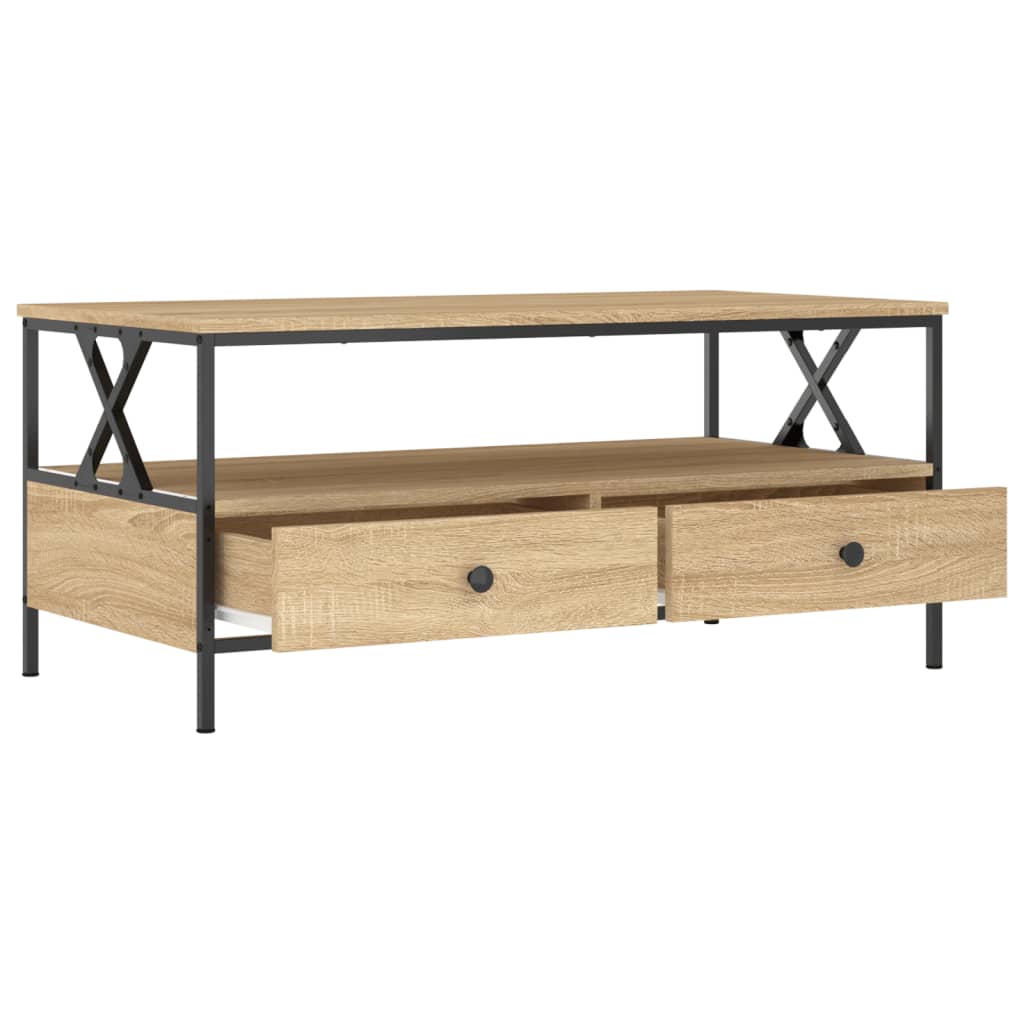 vidaXL Table basse chêne sonoma 100x51x45 cm bois d'ingénierie