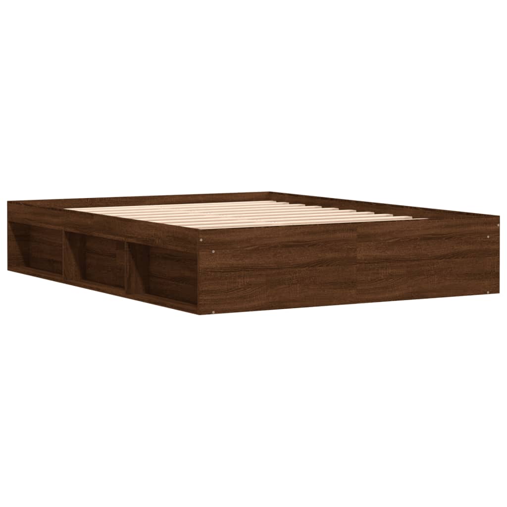 vidaXL Cadre de lit sans matelas chêne marron 140x200 cm