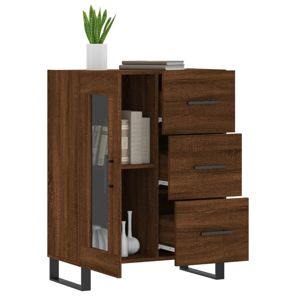 vidaXL Buffet chêne marron 69,5x34x90 cm bois d'ingénierie