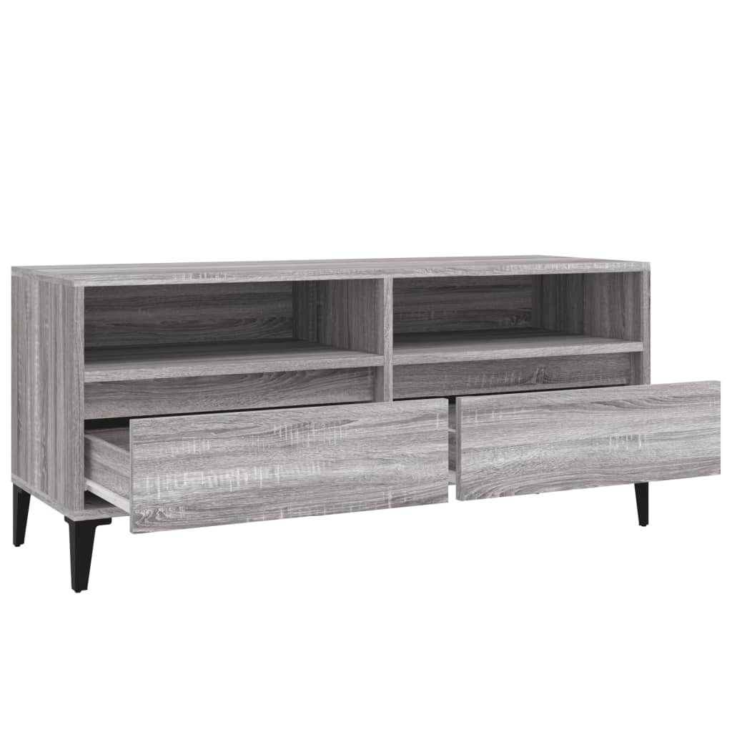 vidaXL Meuble TV sonoma gris 100x34,5x44,5 cm bois d'ingénierie