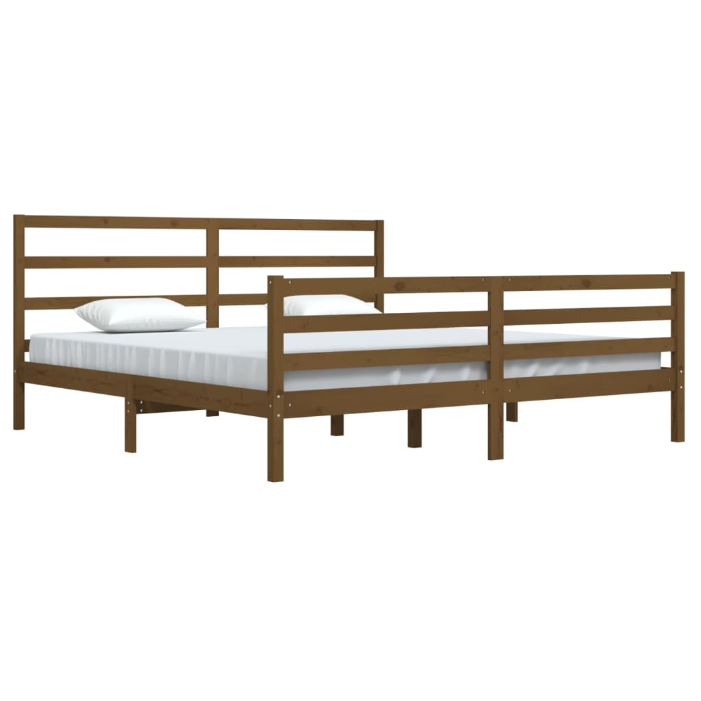 vidaXL Cadre de lit sans matelas marron miel bois pin massif 200x200cm