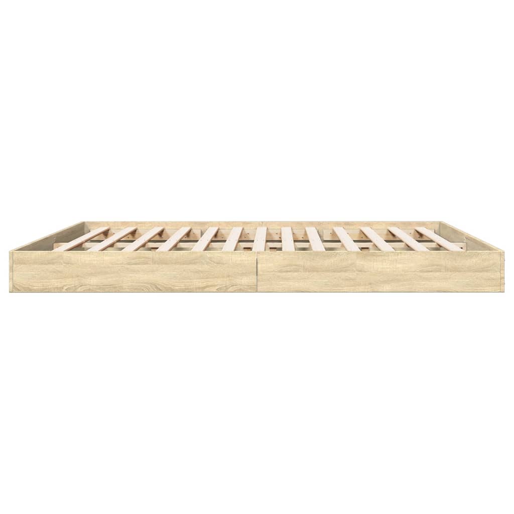 vidaXL Cadre de lit sans matelas chêne sonoma 200x200 cm