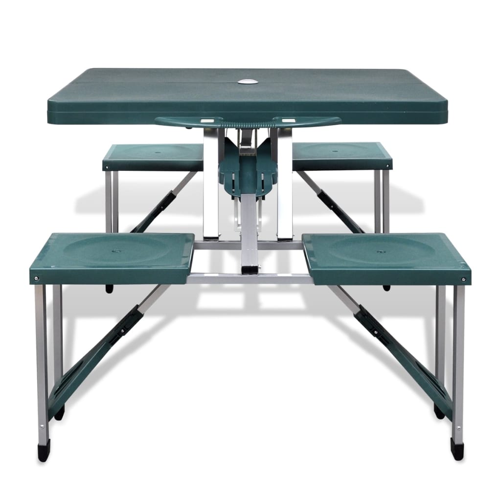 vidaXL Ensemble de table pliable de camping avec 4 tabourets aluminium