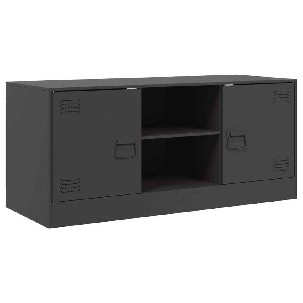 vidaXL Meuble TV noir 99x39x44 cm acier