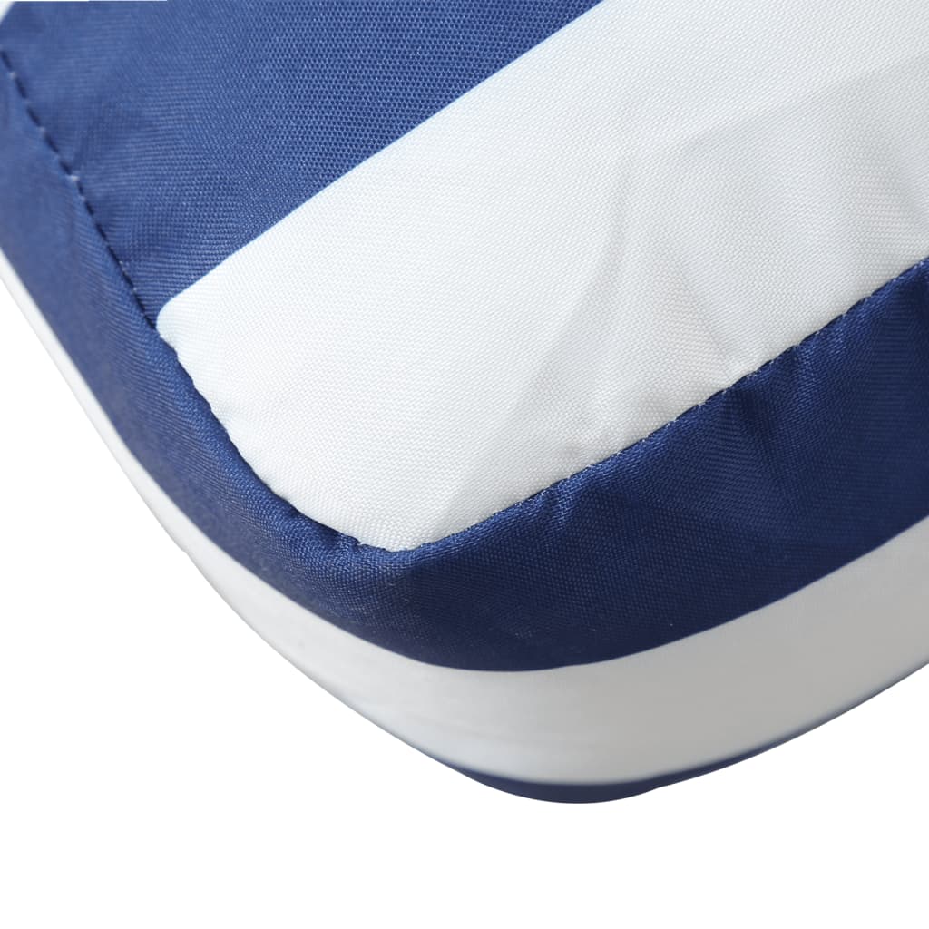 vidaXL Coussins de palette lot de 3 rayures bleues/blanches