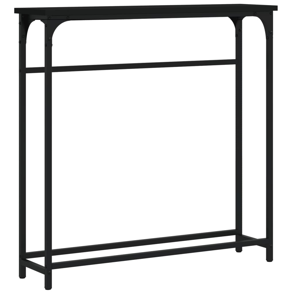 vidaXL Table console noir 75x19,5x75 cm bois d'ingénierie